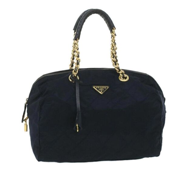 PRADA Chain Hand Bag Nylon Navy - Picture 1 of 15